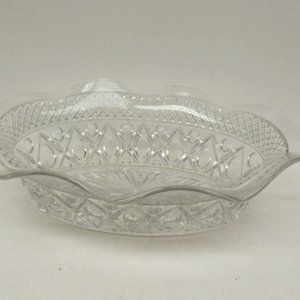 Imperial Glass Crystal CAPE COD 11 1/2 In Oval Lipped Serving or Vegetable Bowl